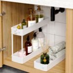 SPACEKEEPER Slim Rolling Storage Cart, 3 Tier Bathroom Storage Organizer Laundry Room Utility Cart Mobile Shelving Unit, Multi-Purpose for Kitchen Office Bathroom Laundry Narrow Places, White - Image 4