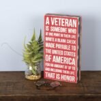 Primitives by Kathy 31199 Patriotic-Inspired Box Sign, 6 x 11-Inches, A Veteran - Image 3
