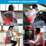 Lumbar Support Pillow for Office Chair, Office Home Essentials,Gifts for Mom,Dad, Back Support Pillow for Car, Chair Cushions,Back Pain Relief Improve Posture,Mesh Cover Double Adjustable Straps - Image 3