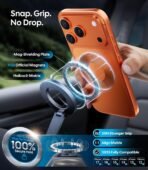 Wigoo Vacuum Magnetic Phone Holder for Car for Magsafe [80LBS Suction & 3000gf Magnetic] 360° Adjustable Car Phone Mount, for iPhone 17 Pro Max 16 15 14 13 12 Air Plus, Black - Image 4