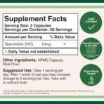 Spermidine Supplement (10mg of 99% Spermidine 3HCL - Third Party Tested) 120 Capsules - Over 100x More Potent Than Wheat Germ Extract for Cell Membrane, Telomere Health and Aging by Double Wood - Image 3