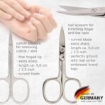 3 Swords Germany - brand quality 8 piece manicure pedicure grooming kit set synthetic leather case ostrich cognac - Made in Germany - Image 3