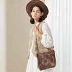 2PCS/Set Crossbody Bags Purses for Women,Vegan Leather Hobo Bags Wallet Set,Shoulder Handbags With 2 Adjustable Strap - Image 3