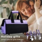 Purple Tool Set,223-Piece Tool Sets for Women,Tool Kit with 13-Inch Wide Mouth Open Purple Tool Bag,The Basic Tool Set is Perfect for Home Maintenance (PURPLE) - Image 3