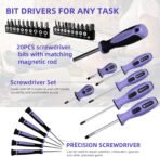 Purple Tool Set,223-Piece Tool Sets for Women,Tool Kit with 13-Inch Wide Mouth Open Purple Tool Bag,The Basic Tool Set is Perfect for Home Maintenance (PURPLE) - Image 5