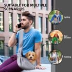 Dog Carrier Sling - Reversible Puppy Carrier Purse with Storage Pocket, Hand-Free Dog Sling Carrier for Carry Small Dogs and Cats, Travel Safety Harness, Dog and Cat Harness (Gray) - Image 3