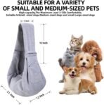 Dog Carrier Sling - Reversible Puppy Carrier Purse with Storage Pocket, Hand-Free Dog Sling Carrier for Carry Small Dogs and Cats, Travel Safety Harness, Dog and Cat Harness (Gray) - Image 6