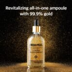 MEDI-PEEL Pure Gold 24K Ampoule 3.38 fl.oz / 100ml | 99.9% 24K Pure Gold All in One Ampoule, 5 Revitalizing Extracts To Minimize Moisture Loss, Brightens | Korean Skincare, For All Skin Types - Image 3