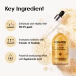 MEDI-PEEL Pure Gold 24K Ampoule 3.38 fl.oz / 100ml | 99.9% 24K Pure Gold All in One Ampoule, 5 Revitalizing Extracts To Minimize Moisture Loss, Brightens | Korean Skincare, For All Skin Types - Image 5