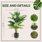 Der RoseFake Plants Tall Artificial Monstera Faux Plants Indoor Outdoor Tree for Living Room Home House Decor - Image 3
