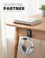 Lamicall Headphone Stand, Sticky Headset Hanger - Adhesive Headphone Holder Hook Mount, Headset Stand Holder Clip Under Desk, Earphone Clamp for Airpods Max, HyperX, Sennheiser, Black - Image 3