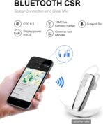 New Bee Bluetooth Earpiece V5.0 Wireless Handsfree Headset with Microphone 24 Hrs Driving Headset 60 Days Standby Time for iPhone Android Samsung Laptop Trucker Driver (White) - Image 5