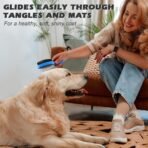 2PCS Pet Grooming Tools - Double-Sided Brush for Shedding and Bathing, Suitable for Short/Long Haired Dogs Cats and Horses, Deshedding Dog Brush, Mane & Tail Combs for Horses - Pet Supplies (Blue) - Image 5