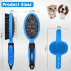 2PCS Pet Grooming Tools - Double-Sided Brush for Shedding and Bathing, Suitable for Short/Long Haired Dogs Cats and Horses, Deshedding Dog Brush, Mane & Tail Combs for Horses - Pet Supplies (Blue) - Image 9