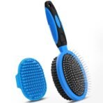 2PCS Pet Grooming Tools - Double-Sided Brush for Shedding and Bathing, Suitable for Short/Long Haired Dogs Cats and Horses, Deshedding Dog Brush, Mane & Tail Combs for Horses - Pet Supplies (Blue) - Image 10