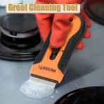 REXBETI Razor Blade Scraper Tool, 2 Pack Razor Scraper Set with Extra 80Pcs Razor Blades -30Pcs Metal and 50Pcs Plastic Blades, Cleaning Scraper Tool, Cooktop, Paint, Glass Scraper - Image 7