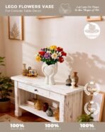 A Heart Held in Two Hands White Vases for Flowers - Cute Modern Small Ceramic Flower Vase for Pampas Grass - Decorative Table Vase for Coffee or Dining Table Centerpiece, Shelf - Gift for Mom (White) - Image 5