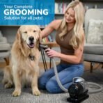 FurMe Original Pet Grooming Vacuum Kit - Cat & Dog Grooming Kit for Easy Pet Care at Home, Quiet & Safe Dog Hair Remover Machine with Brush, Clipper, Shedding & Cleaner Tools & 1L Canister - Image 9