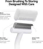 aumuca Undercoat Rake for Cats & Small/Medium Dogs – Deshedding Brush & Dematting Comb for Double-Coated Pets with Long or Short Hair, Matted Fur – Grooming Tool for Kitten, Puppy, Rabbit and Horse - Image 7