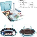 YZAOLL Purses for Women Faux Leather Medium Large Tote Satchel Shoulder Purse Handbag Wallet set - Image 6