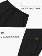 PLEPAN Men's Casual Cargo Pants Drawstring Hiking Workout Tactical Joggers Sweatpants for Men with Pockets - Image 6