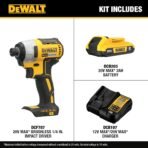 DEWALT 20V MAX Impact Driver, 1/4 Inch, Battery and Charger Included (DCF787D1) - Image 3