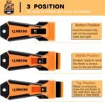 REXBETI Razor Blade Scraper Tool, 1 Pack Razor Scraper with Extra 157Pcs Razor Blades -7Pcs Metal and 150Pcs Plastic Blades, Cleaning Scraper Tool, Cooktop, Paint, Glass Scraper - Image 6