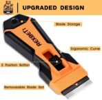 REXBETI Razor Blade Scraper Tool, 1 Pack Razor Scraper with Extra 157Pcs Razor Blades -7Pcs Metal and 150Pcs Plastic Blades, Cleaning Scraper Tool, Cooktop, Paint, Glass Scraper - Image 7
