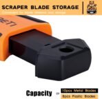 REXBETI Razor Blade Scraper Tool, 1 Pack Razor Scraper with Extra 157Pcs Razor Blades -7Pcs Metal and 150Pcs Plastic Blades, Cleaning Scraper Tool, Cooktop, Paint, Glass Scraper - Image 8