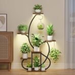 Plant Stand Indoor with Grow Lights, 6 Tiered Corner Plant Shelf , 47'' Plant Stands for Multiple Plants, Metal Curve Shaped Plant Holder Display Rack , Flower Stands for Living Room Patio Home Decor - Image 3