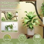 Plant Stand Indoor with Grow Lights, 6 Tiered Corner Plant Shelf , 47'' Plant Stands for Multiple Plants, Metal Curve Shaped Plant Holder Display Rack , Flower Stands for Living Room Patio Home Decor - Image 4