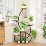 Plant Stand Indoor with Grow Lights, 6 Tiered Corner Plant Shelf , 47'' Plant Stands for Multiple Plants, Metal Curve Shaped Plant Holder Display Rack , Flower Stands for Living Room Patio Home Decor - Image 6