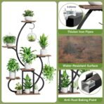 Plant Stand Indoor with Grow Lights, 6 Tiered Corner Plant Shelf , 47'' Plant Stands for Multiple Plants, Metal Curve Shaped Plant Holder Display Rack , Flower Stands for Living Room Patio Home Decor - Image 7