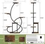 Plant Stand Indoor with Grow Lights, 6 Tiered Corner Plant Shelf , 47'' Plant Stands for Multiple Plants, Metal Curve Shaped Plant Holder Display Rack , Flower Stands for Living Room Patio Home Decor - Image 8