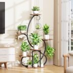 Plant Stand Indoor with Grow Lights, 6 Tiered Corner Plant Shelf , 47'' Plant Stands for Multiple Plants, Metal Curve Shaped Plant Holder Display Rack , Flower Stands for Living Room Patio Home Decor - Image 9