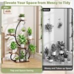 Plant Stand Indoor with Grow Lights, 6 Tiered Corner Plant Shelf , 47'' Plant Stands for Multiple Plants, Metal Curve Shaped Plant Holder Display Rack , Flower Stands for Living Room Patio Home Decor - Image 10