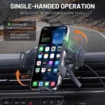 High Intelligent 2 in 1 Auto Rotating Car Charger Cell Phone/Pad Holder, One-Touch Rotatable Car Vent Mount for Smartphone/Pad/Foldable Phone (Black) - Image 3