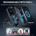 High Intelligent 2 in 1 Auto Rotating Car Charger Cell Phone/Pad Holder, One-Touch Rotatable Car Vent Mount for Smartphone/Pad/Foldable Phone (Black) - Image 7