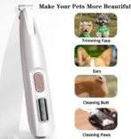 Electric Paw Trimmer for Dogs & Cats - Quiet Rechargeable Clipper with LED Light, 2 Wide Blades, Waterproof for Paws, Ears, Face, Rump - Multifunctional Pet Grooming Tool - Image 3