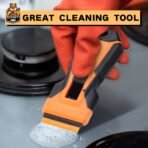 REXBETI Razor Blade Scraper Tool, 2 Pack Razor Scraper with Extra 314Pcs Razor Blades -14Pcs Metal and 300Pcs Plastic Blades, Cleaning Scraper Tool, Cooktop, Paint, Glass Scraper - Image 4