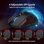 acer Wired Gaming Mouse, 12,800 DPI RGB Ergonomic Computer Mouse with Optical Sensor, 8 Programmable Buttons, 12 Backlit Modes, Software for DIY Keybinds, Rapid Fire, USB Gaming Mice for Laptop, PC - Image 3