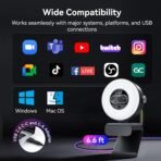 EMEET S600L 4K Webcam for Streaming with Ring Light, 4 Lighting Modes, Rainbow Effect, 1/2" Sensor, AI Imaging, 0.2S PDAF, 2 Mics, Dial Control, 4K Webcam with Light for OBS/Twitch/YouTube/Zoom/PC/Mac - Image 7