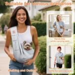 Tomkas Small Dog Sling Carrier - Classic Pocket & Classic Strap - for 3-10 lbs Pets(Grey) - Image 3