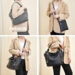 soperwillton Purses for Women Large Shoulder Handbag Tote PU Leather Hobo Crossbody Bag Ladies Wallet Set 4pcs - Image 3