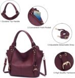 soperwillton Purses for Women Large Shoulder Handbag Tote PU Leather Hobo Crossbody Bag Ladies Wallet Set 4pcs - Image 4
