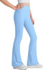 JOCMIC Girls Flare Leggings Kids Bell Bottom High Waisted Yoga Dance Flared Bootcut Pants - Image 4