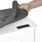 2-Tier Storage Bench, 47.2" Wide Shoe Bench with Padded Seat Cushion, Entryway Bench with 4 Barn Doors and Adjustable Shelf, White - Image 7