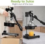 Zulay Kitchen Cast Iron Juicer - Easy-to-Clean Heavy-Duty Manual Juicer, Professional Citrus Juicer - Stainless Steel Lemon Squeezer - Manual Citrus Press & Orange Squeezer - Orange Juicer (Black) - Image 4