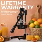 Zulay Kitchen Cast Iron Juicer - Easy-to-Clean Heavy-Duty Manual Juicer, Professional Citrus Juicer - Stainless Steel Lemon Squeezer - Manual Citrus Press & Orange Squeezer - Orange Juicer (Black) - Image 6