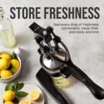 Zulay Kitchen Cast Iron Juicer - Easy-to-Clean Heavy-Duty Manual Juicer, Professional Citrus Juicer - Stainless Steel Lemon Squeezer - Manual Citrus Press & Orange Squeezer - Orange Juicer (Black) - Image 7